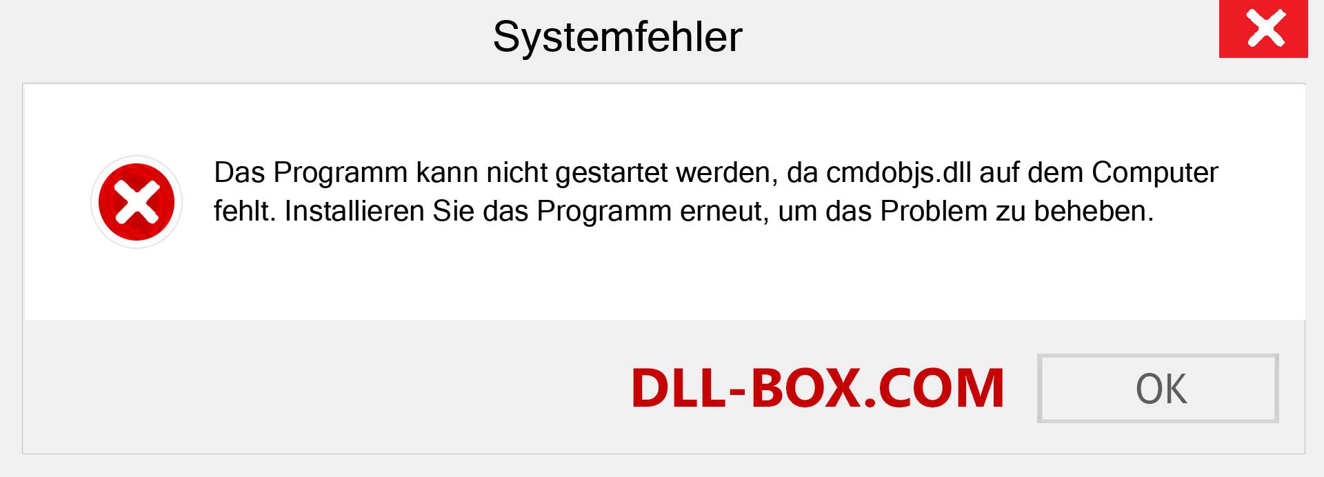 cmdobjs.dll-Datei fehlt?. Download für Windows 7, 8, 10 - Fix cmdobjs dll Missing Error unter Windows, Fotos, Bildern