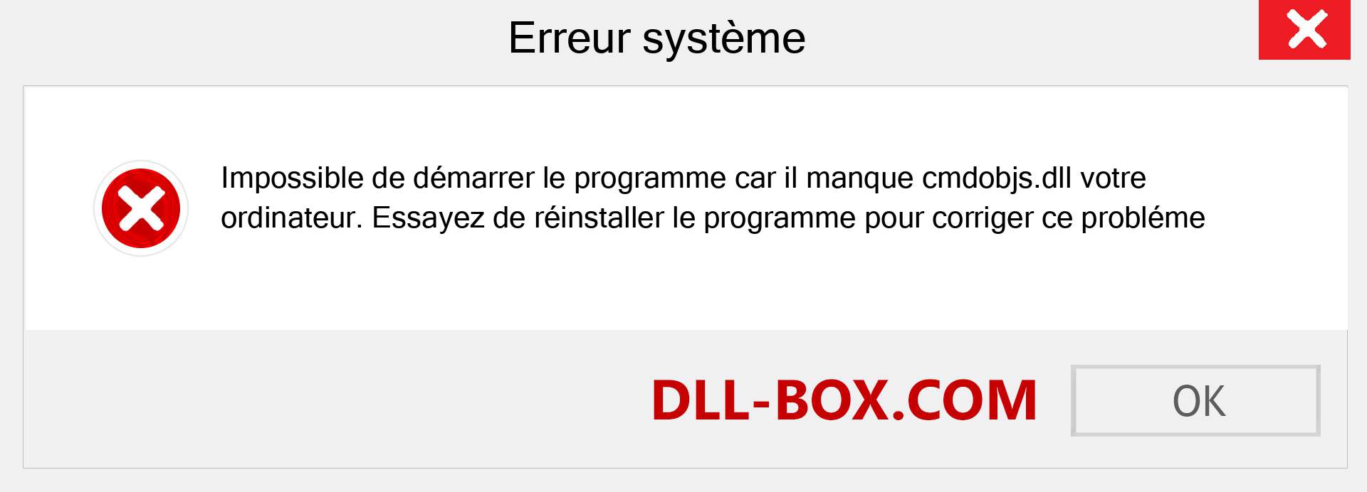 Le fichier cmdobjs.dll est manquant ?. Télécharger pour Windows 7, 8, 10 - Correction de l'erreur manquante cmdobjs dll sur Windows, photos, images